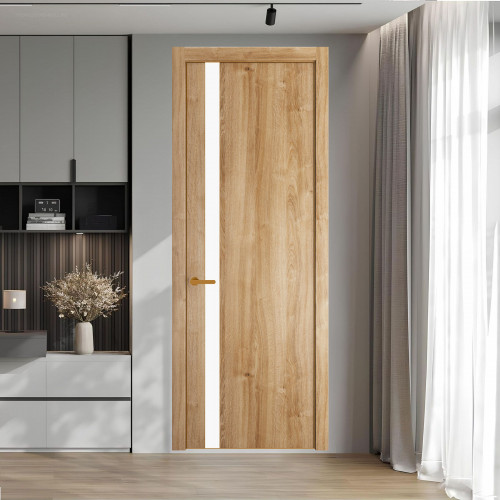 18 NE.O Дуб Карамель вставка Монохром белый кромка Бронза ProfilDoors Orange