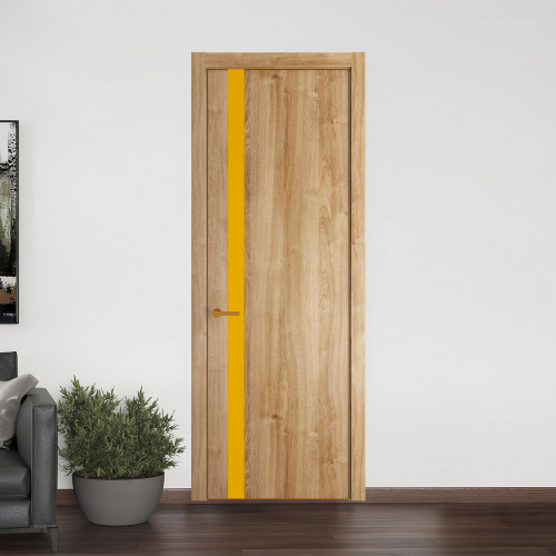 18 NE.O Дуб Карамель вставка Монохром желтый кромка Бронза ProfilDoors Orange