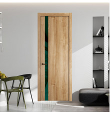 18 NE.O Дуб Карамель вставка Темно-зеленый лак кромка Деорэ ProfilDoors Orange