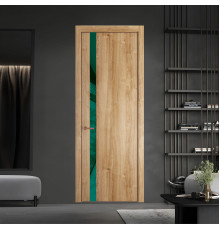 18 NE.O Дуб Карамель вставка Зеленый лес лак кромка Медь ProfilDoors Orange