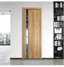 18 NE.O Дуб Карамель вставка Зеркало кромка Черный муар ProfilDoors Orange