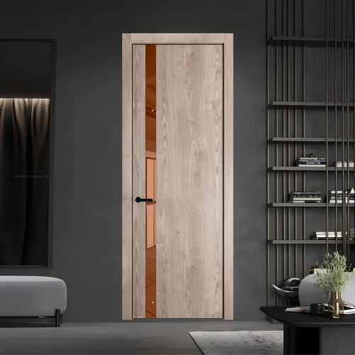 18 NE.O Дуб Сонома вставка Зеркало бронзовое кромка Черный ProfilDoors Orange