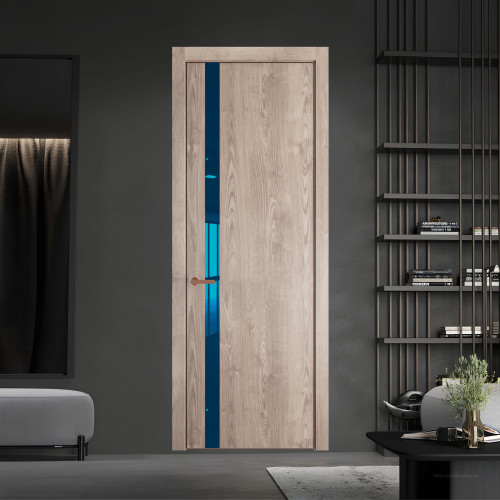 18 NE.O Дуб Сонома вставка Зеркало синее кромка Медь ProfilDoors Orange
