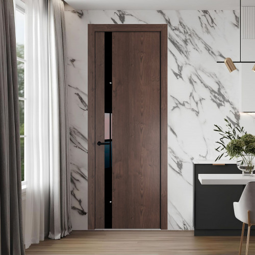18 NE.O Дуб Тобакко вставка Черный лак кромка Черный ProfilDoors Orange