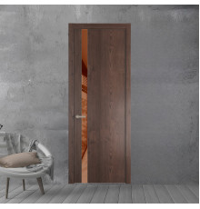 18 NE.O Дуб Тобакко вставка Коричневая нуга лак кромка Никель ProfilDoors Orange