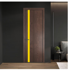 18 NE.O Дуб Тобакко вставка Монохром светло-желтый кромка Серая ночь ProfilDoors Orange