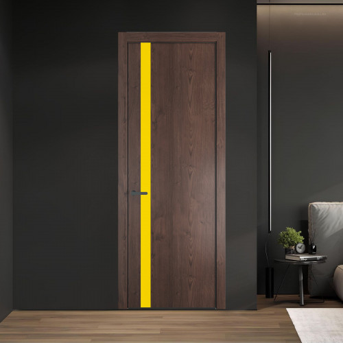 18 NE.O Дуб Тобакко вставка Монохром светло-желтый кромка Серая ночь ProfilDoors Orange