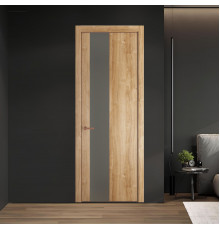 19 NE.O Дуб Карамель вставка Монохром теплый серый кромка Медь ProfilDoors Orange