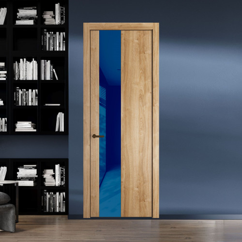 19 NE.O Дуб Карамель вставка Синий лак кромка Деорэ ProfilDoors Orange