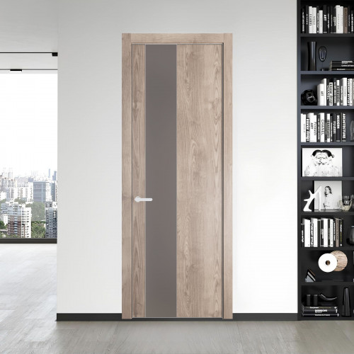 19 NE.O Дуб Сонома вставка Монохром холодный серый кромка Вайт ProfilDoors Orange