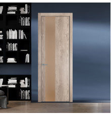 19 NE.O Дуб Сонома вставка Монохром серебристая бронза кромка Серебро ProfilDoors Orange