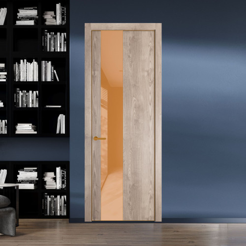 19 NE.O Дуб Сонома вставка Светло-коричневый лак кромка Бронза ProfilDoors Orange