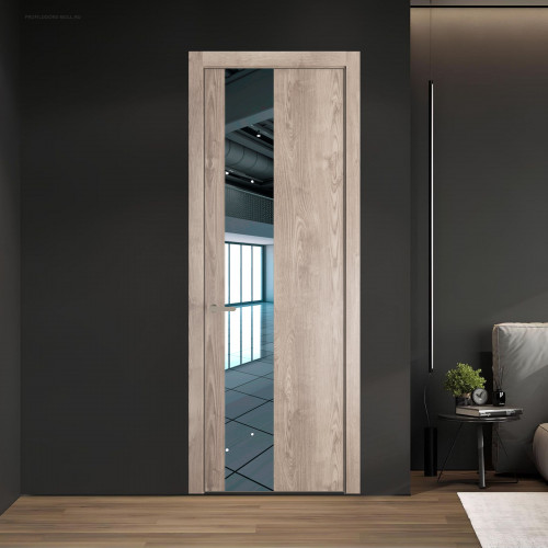 19 NE.O Дуб Сонома вставка Зеркало кромка Никель ProfilDoors Orange