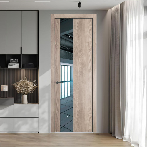 19 NE.O Дуб Сонома вставка Зеркало кромка Серая ночь ProfilDoors Orange