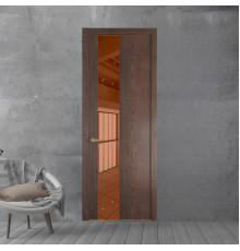 19 NE.O Дуб Тобакко вставка Зеркало бронзовое кромка Золото ProfilDoors Orange