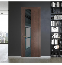 19 NE.O Дуб Тобакко вставка Зеркало серое кромка Шампань ProfilDoors Orange