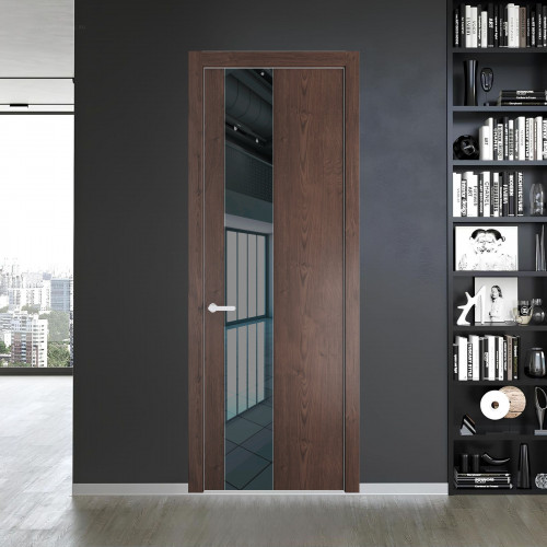 19 NE.O Дуб Тобакко вставка Зеркало серое кромка Вайт ProfilDoors Orange