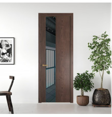 19 NE.O Дуб Тобакко вставка Зеркало серое кромка Золото ProfilDoors Orange