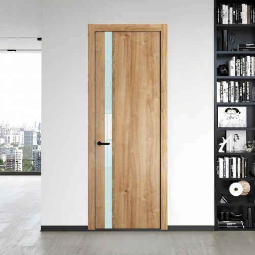 18 NE.O Дуб Карамель вставка Белый лак кромка Черный ProfilDoors Orange
