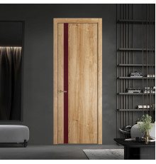 18 NE.O Дуб Карамель вставка Монохром бордовый кромка Шампань ProfilDoors Orange