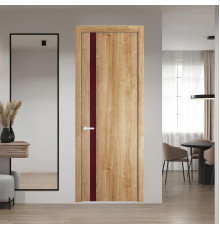 18 NE.O Дуб Карамель вставка Монохром бордовый кромка Вайт ProfilDoors Orange