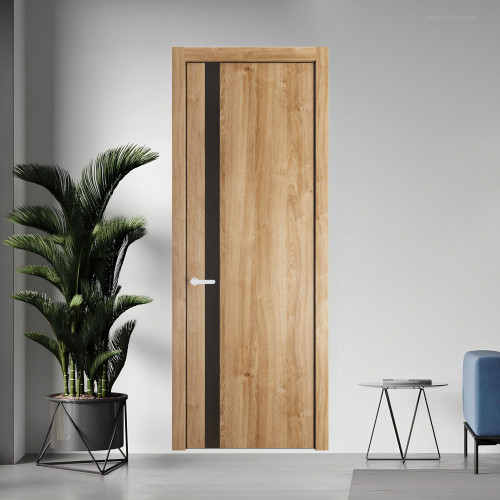 18 NE.O Дуб Карамель вставка Монохром графит кромка Черный муар ProfilDoors Orange