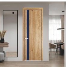 18 NE.O Дуб Карамель вставка Монохром темно-синий кромка Вайт ProfilDoors Orange