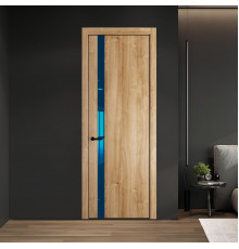 18 NE.O Дуб Карамель вставка Зеркало синее кромка Черный ProfilDoors Orange