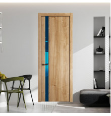18 NE.O Дуб Карамель вставка Зеркало синее кромка Деорэ ProfilDoors Orange