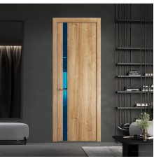 18 NE.O Дуб Карамель вставка Зеркало синее кромка Медь ProfilDoors Orange