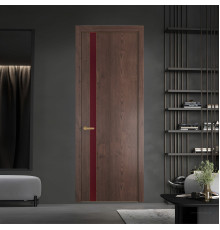 18 NE.O Дуб Тобакко вставка Монохром бордовый кромка Золото ProfilDoors Orange
