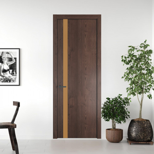 18 NE.O Дуб Тобакко вставка Монохром светло-коричневый кромка Серая ночь ProfilDoors Orange