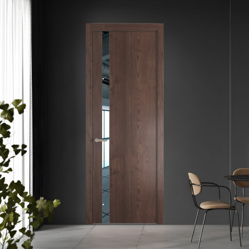 18 NE.O Дуб Тобакко вставка Зеркало кромка Никель ProfilDoors Orange