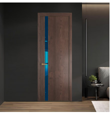 18 NE.O Дуб Тобакко вставка Зеркало синее кромка Золото ProfilDoors Orange