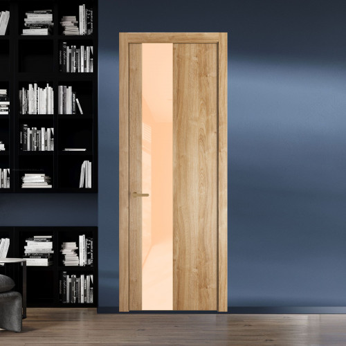 19 NE.O Дуб Карамель вставка Бежевый лак кромка Золото ProfilDoors Orange