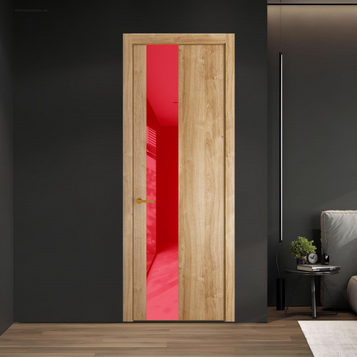 19 NE.O Дуб Карамель вставка Красный лак кромка Бронза ProfilDoors Orange