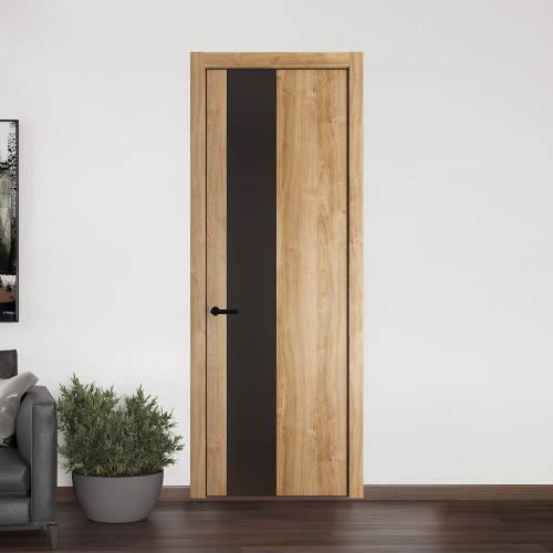 19 NE.O Дуб Карамель вставка Монохром графит кромка Черный ProfilDoors Orange