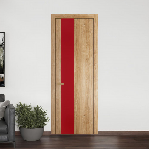 19 NE.O Дуб Карамель вставка Монохром красный кромка Золото ProfilDoors Orange
