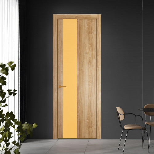19 NE.O Дуб Карамель вставка Монохром кремовый кромка Бронза ProfilDoors Orange