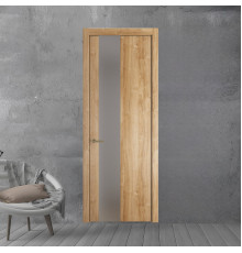 19 NE.O Дуб Карамель вставка Монохром серебро кромка Шампань ProfilDoors Orange