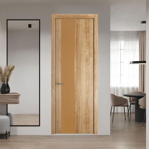 19 NE.O Дуб Карамель вставка Монохром светло-коричневый кромка Шампань ProfilDoors Orange
