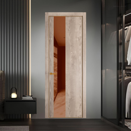 19 NE.O Дуб Сонома вставка Коричневая нуга лак кромка Бронза ProfilDoors Orange
