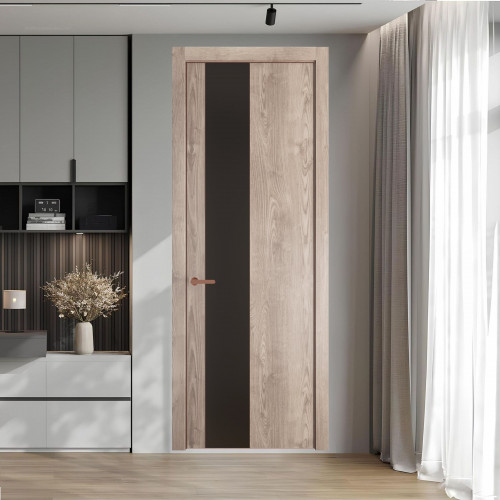 19 NE.O Дуб Сонома вставка Монохром графит кромка Медь ProfilDoors Orange
