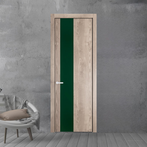19 NE.O Дуб Сонома вставка Монохром темно-зеленый кромка Черный муар ProfilDoors Orange