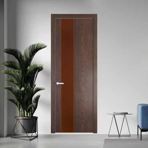 19 NE.O Дуб Тобакко вставка Монохром коричневая нуга кромка Вайт ProfilDoors Orange