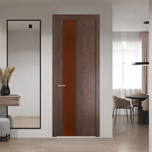 19 NE.O Дуб Тобакко вставка Монохром коричневая нуга кромка Золото ProfilDoors Orange