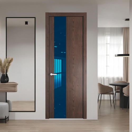 19 NE.O Дуб Тобакко вставка Зеркало синее кромка Черный муар ProfilDoors Orange