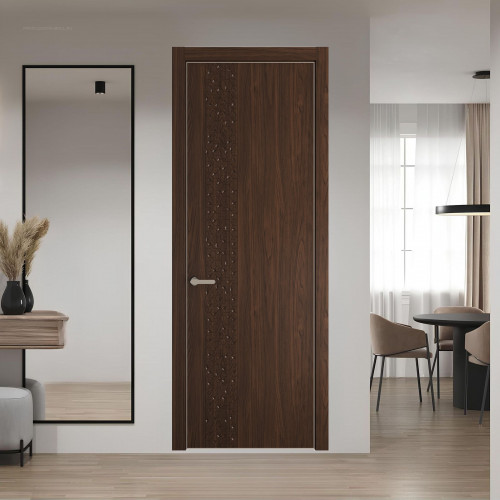59 NE.O Орех Шоколад вставка Глухая кромка Никель ProfilDoors Orange