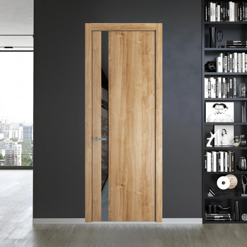 18 NE.O Дуб Карамель вставка Графит лак кромка Серебро ProfilDoors Orange