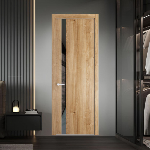 18 NE.O Дуб Карамель вставка Графит лак кромка Вайт ProfilDoors Orange